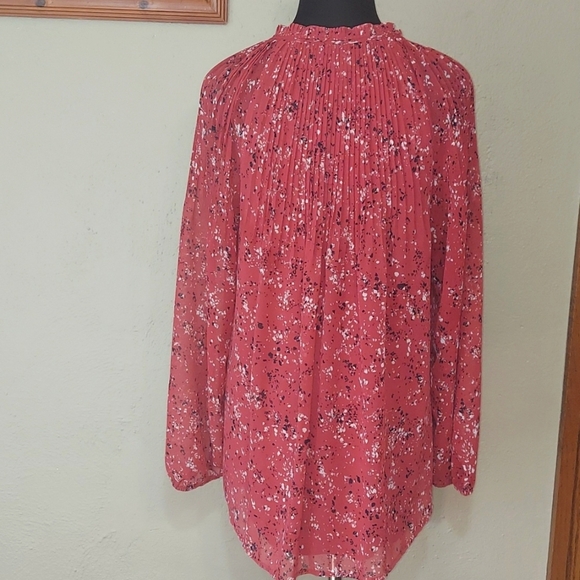 Simply Vera Wang Women's Sheer Floal Tunic Blouse Sz L - Picture 4 of 11